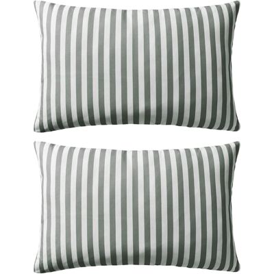 vidaXL Almofada de jardim 2 pcs. padrão riscado 60 x 40 cm cinza - almofada de exterior vidaXL Almofada de jardim 2 pcs. padrão riscado 60 x 40 cm cinza - almofada de exterior