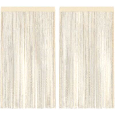 vidaXL 2er Fadenvorhänge - Raumteiler 140x250 cm Creme vidaXL 2er Fadenvorhänge - Raumteiler 140x250 cm Creme