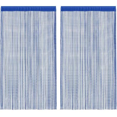 vidaXL 2x Fadenvorhänge 100x250 cm Blau - Vorhänge vidaXL 2x Fadenvorhänge 100x250 cm Blau - Vorhänge
