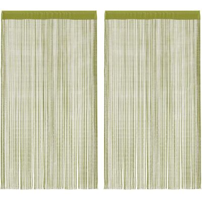 vidaXL 2x Schnurvorhänge 140x250 cm Grün - Vorhänge vidaXL 2x Schnurvorhänge 140x250 cm Grün - Vorhänge
