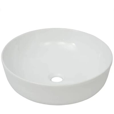 vidaXL Weiße Keramik runder Waschtisch - 41,5x13,5cm Badezimmer vidaXL Weiße Keramik runder Waschtisch - 41,5x13,5cm Badezimmer