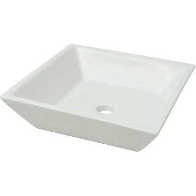 vidaXL Lavabo Carré en Céramique Blanc 41,5x41,5x12cm - Publicité vidaXL Lavabo Carré en Céramique Blanc 41,5x41,5x12cm - Publicité