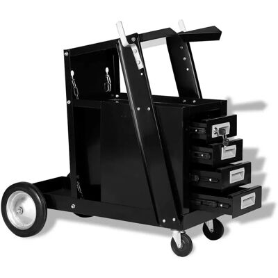vidaXL Schweißwagen mit 4 Schubladen Schwarz - Schweißwagen vidaXL Schweißwagen mit 4 Schubladen Schwarz - Schweißwagen