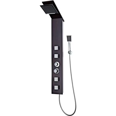 vidaXL System Panel Prysznicowy Szklany Brąz - Łazienka vidaXL System Panel Prysznicowy Szklany Brąz - Łazienka