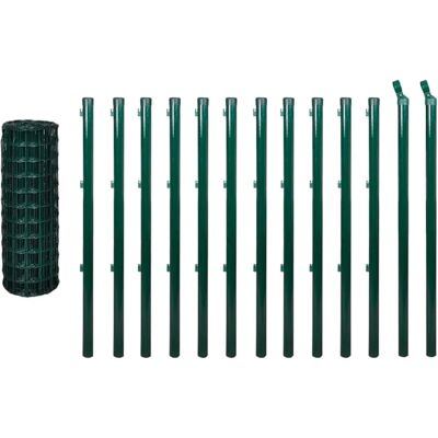 Conjunto de Valla Euro VidaXL 25x1m Acero Verde - Conjunto de Cercado Conjunto de Valla Euro VidaXL 25x1m Acero Verde - Conjunto de Cercado