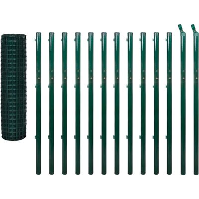 vidaXL Euro Omheining Staal 25x1,7 m Groen - Omheining vidaXL Euro Omheining Staal 25x1,7 m Groen - Omheining
