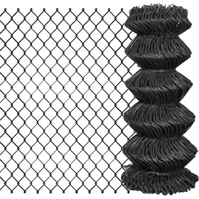 vidaXL Garden Chain Link Fence 15x0.8m Grey - Fence vidaXL Garden Chain Link Fence 15x0.8m Grey - Fence