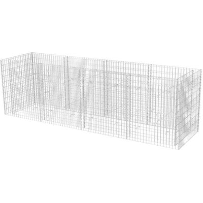 vidaXL Verzinkter Stahl Garten Gabionen Hochbeet 360x90x100cm vidaXL Verzinkter Stahl Garten Gabionen Hochbeet 360x90x100cm