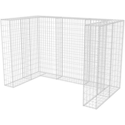 vidaXL Gabion pour double poubelle - Acier 180x100x120cm vidaXL Gabion pour double poubelle - Acier 180x100x120cm