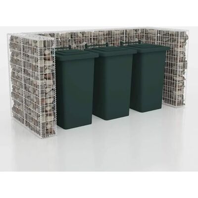 vidaXL Gabion i stål til 3 skraldespande 250x100x120 cm vidaXL Gabion i stål til 3 skraldespande 250x100x120 cm