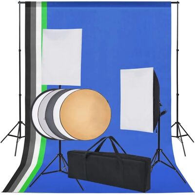 Kit Studio Photo vidaXL - 5 Fonds & Softboxes Kit Studio Photo vidaXL - 5 Fonds & Softboxes