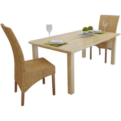 vidaXL Mango Rattan Ruokatuolit - Kestävä Massiivipuu ja Luonnollinen Materiaali vidaXL Mango Rattan Ruokatuolit - Kestävä Massiivipuu ja Luonnollinen Materiaali