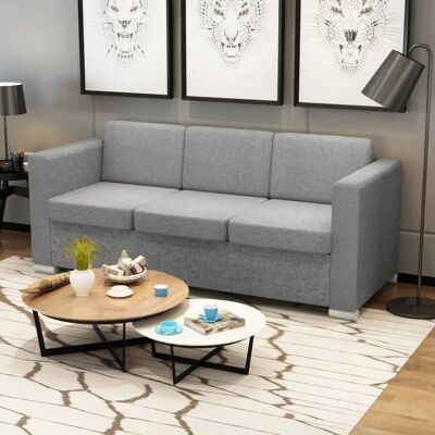 vidaXL 3-osobowa sofa - Jasnoszara - Sofa vidaXL 3-osobowa sofa - Jasnoszara - Sofa