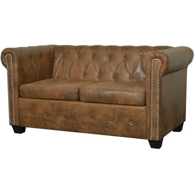 Nnevl Chesterfield Sofa - Kunstleder 2er - Sofa Nnevl Chesterfield Sofa - Kunstleder 2er - Sofa