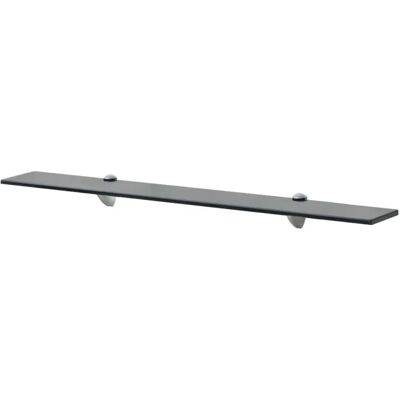 VidaXL Sort Hærdet Glas Flydende Hylde 80x20 cm VidaXL Sort Hærdet Glas Flydende Hylde 80x20 cm