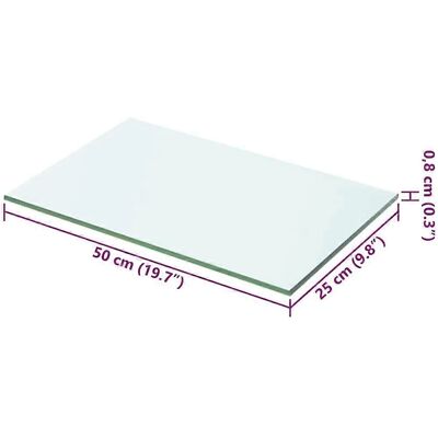 vidaXL Panneau d'étagère en verre transparent 50x25 cm - Panneau d'étagère - Publicité vidaXL Panneau d'étagère en verre transparent 50x25 cm - Panneau d'étagère - Publicité