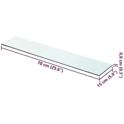 Étagère en Verre vidaXL - 70x15 cm - Moderne et Transparente - Publicité Étagère en Verre vidaXL - 70x15 cm - Moderne et Transparente - Publicité