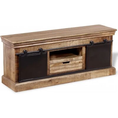 vidaXL Mangoholz TV-Schrank - 2 Schiebetüren - 110x30x45 cm vidaXL Mangoholz TV-Schrank - 2 Schiebetüren - 110x30x45 cm
