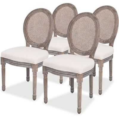 vidaXL 244090 Leinen Esszimmerstuhl - 4er-Set vidaXL 244090 Leinen Esszimmerstuhl - 4er-Set