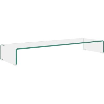 vidaXL TV Ständer/Monitor Riser - Modernes Klarglas 100x30x13cm - TV Stand vidaXL TV Ständer/Monitor Riser - Modernes Klarglas 100x30x13cm - TV Stand