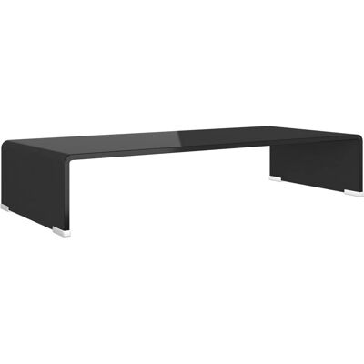 Meuble TV vidaXL 244136 - Verre trempé noir - Publicité Meuble TV vidaXL 244136 - Verre trempé noir - Publicité