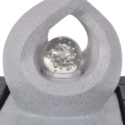 vidaXL Indoor-Brunnen mit LED - Polyresin - Grau - Innenbrunnen vidaXL Indoor-Brunnen mit LED - Polyresin - Grau - Innenbrunnen
