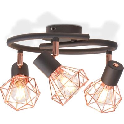 vidaXL kobber industrielt loftlys med 3 LED-lys vidaXL kobber industrielt loftlys med 3 LED-lys