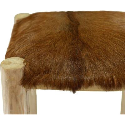 vidaXL Teak Leder Barkruk - Rustiek Ontwerp vidaXL Teak Leder Barkruk - Rustiek Ontwerp