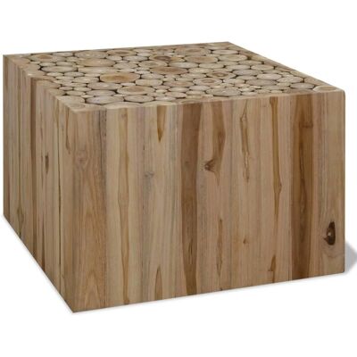 vidaXL Echte teak salontafel - 50x50x35cm - Beige - Salontafel vidaXL Echte teak salontafel - 50x50x35cm - Beige - Salontafel