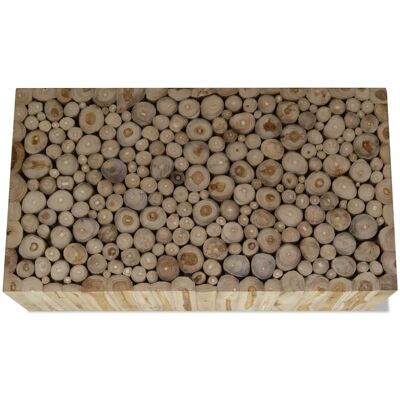 vidaXL Echtes Teak Coffee Table - Couchtisch - 90x50x35cm - Beige vidaXL Echtes Teak Coffee Table - Couchtisch - 90x50x35cm - Beige