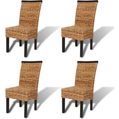 vidaXL 4 Stück Esszimmerstühle Massives Mango Holz Abaca vidaXL 4 Stück Esszimmerstühle Massives Mango Holz Abaca