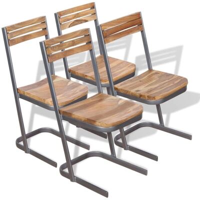 vidaXL 4 osainen teak ruokailutuoli - Keittiö & Ruokasali vidaXL 4 osainen teak ruokailutuoli - Keittiö & Ruokasali