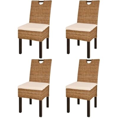 Chaises de salle à manger en rotin Kubu de Maisonchic - 4 pièces Chaises de salle à manger en rotin Kubu de Maisonchic - 4 pièces