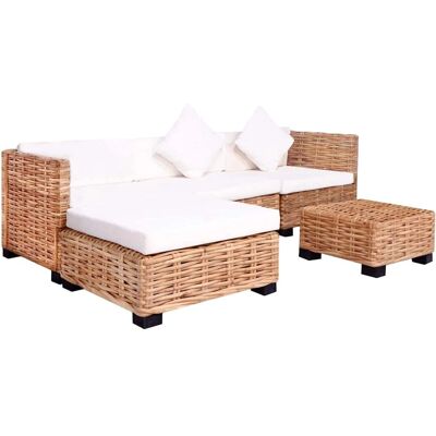 vidaXL Nova Zestaw Sof w Rattan Naturalny - Sofa Set vidaXL Nova Zestaw Sof w Rattan Naturalny - Sofa Set