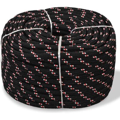 vidaXL Bootssnoer Polypropyleen 14 mm 50 m Zwart en Rood - Boot Rope vidaXL Bootssnoer Polypropyleen 14 mm 50 m Zwart en Rood - Boot Rope