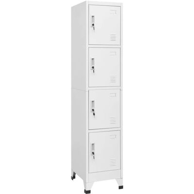 vidaXL Steckschrank mit 4 Fächern 38x45x180cm - Stahl Aufbewahrung für Umkleideräume vidaXL Steckschrank mit 4 Fächern 38x45x180cm - Stahl Aufbewahrung für Umkleideräume
