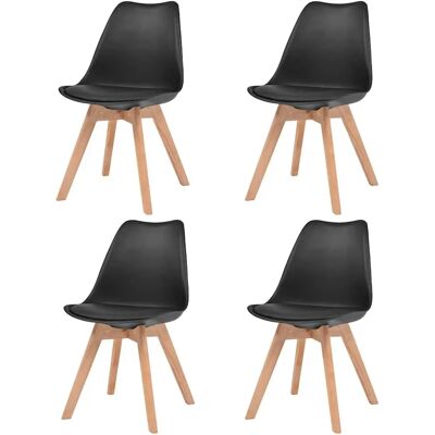 vidaXL 4-tlg. schwarze Kunststoff Esszimmerstühle - Esszimmerstuhl vidaXL 4-tlg. schwarze Kunststoff Esszimmerstühle - Esszimmerstuhl