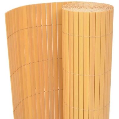 vidaXL Doppel-Sichtschutzzaun aus PVC 90x500 cm Gelb - Gartenzäune vidaXL Doppel-Sichtschutzzaun aus PVC 90x500 cm Gelb - Gartenzäune