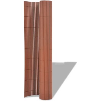 vidaXL Doppelseitiges Gartentor PVC 90x500 cm Braun - Gartenzaun vidaXL Doppelseitiges Gartentor PVC 90x500 cm Braun - Gartenzaun