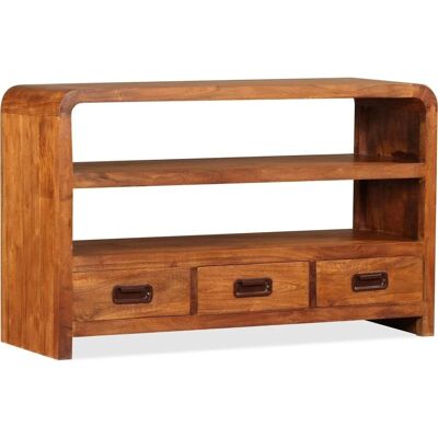 Meuble TV en bois massif d'acacia 90x30x55cm - Meuble TV - Publicité Meuble TV en bois massif d'acacia 90x30x55cm - Meuble TV - Publicité