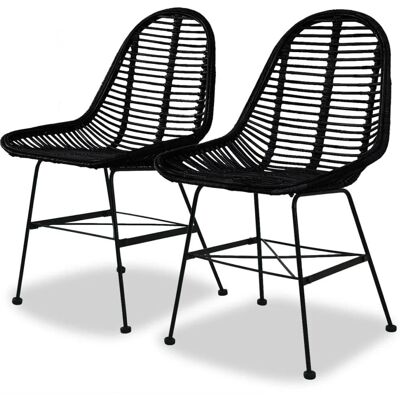 vidaXL 244571 Chaise de salle à manger en rotin colonial rustique vidaXL 244571 Chaise de salle à manger en rotin colonial rustique