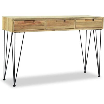 vidaXL Massive Teak Konsole 120x35x76cm mit 3 Schubladen - Konsole vidaXL Massive Teak Konsole 120x35x76cm mit 3 Schubladen - Konsole