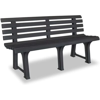 vidaXL Gartensitzbank 145 cm Kunststoff Anthrazit - Garteneinrichtung vidaXL Gartensitzbank 145 cm Kunststoff Anthrazit - Garteneinrichtung