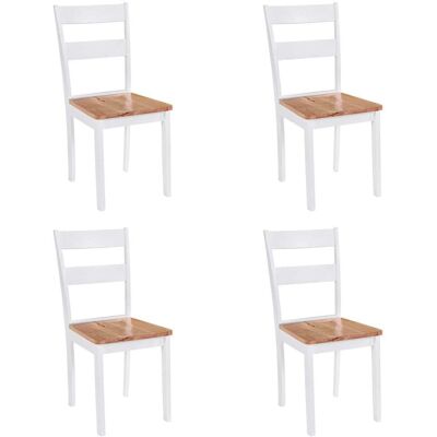 vidaXL 4x Esszimmerstühle Gummiholz Weiß Wohnzimmer Küche Möbel Sitz vidaXL 4x Esszimmerstühle Gummiholz Weiß Wohnzimmer Küche Möbel Sitz