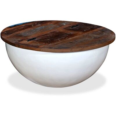 vidaXL 245258 Witte gerecyclede hout schaalvorm salontafel vidaXL 245258 Witte gerecyclede hout schaalvorm salontafel