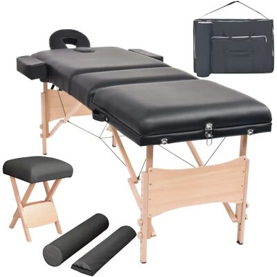vidaXL Massageliege 3-Zonen Klappbar 10cm Schwarz vidaXL Massageliege 3-Zonen Klappbar 10cm Schwarz