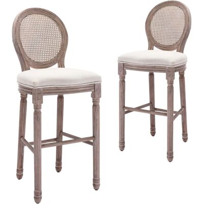VidaXL 245352 Tabouret de bar crème blanche - Bar stool VidaXL 245352 Tabouret de bar crème blanche - Bar stool