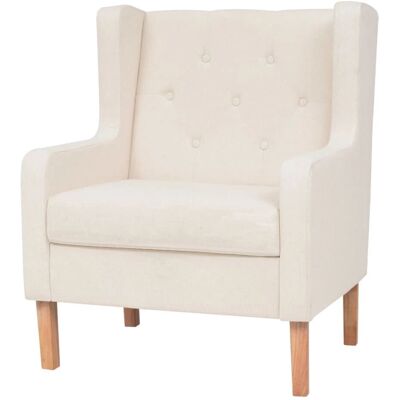 vidaXL Awo35860 Fauteuil en tissu blanc crème - Armchair - Publicité vidaXL Awo35860 Fauteuil en tissu blanc crème - Armchair - Publicité