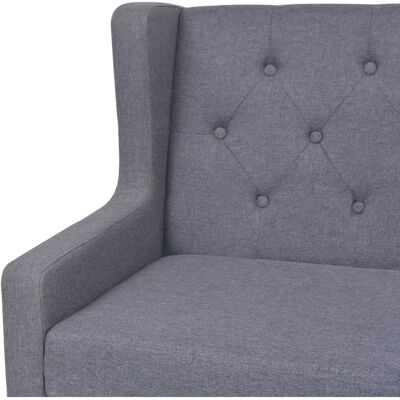 Fotel Nnevl z Szarej Tkaniny - Armchair - Szary Fotel Nnevl z Szarej Tkaniny - Armchair - Szary