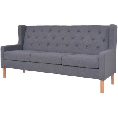 Canapé en tissu gris VidaXL Awo88724 3 places - Canapé Canapé en tissu gris VidaXL Awo88724 3 places - Canapé